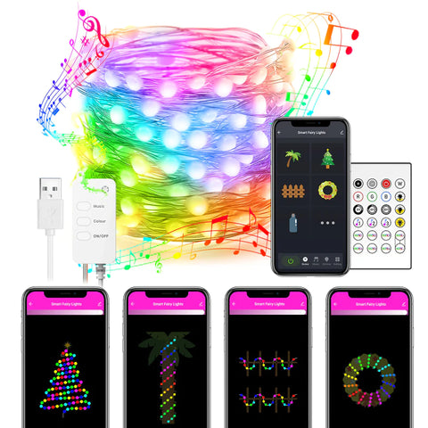 Image of Luces LED inteligentes Wifi Bluetooth para Árbol de Navidad RGB